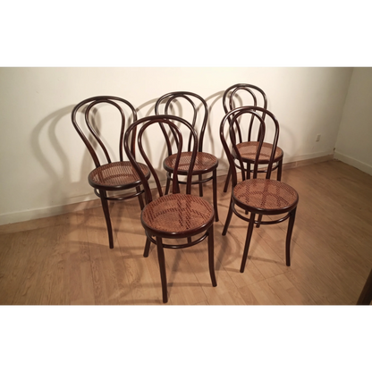 Set di sedie in stile Thonet Drava con seduta in paglia, design elegante e vintage