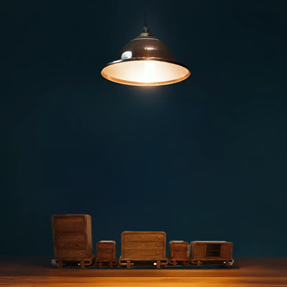 Miniatura set di mobili in legno noce art decò camera da letto anni 50 antiquariato modernariato vintage