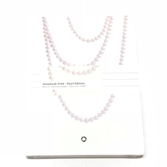 Montblanc blocco note bianco con design di collana di perle copertina con carta premium 85 g m² righe ladies edition