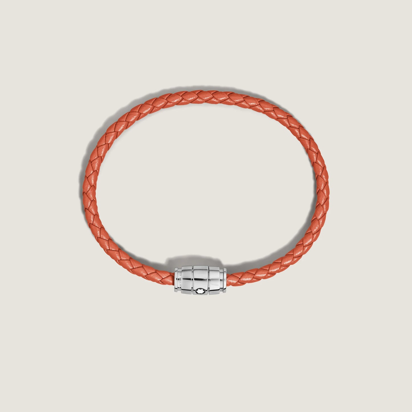 Bracelet Montblanc Meisterstück Cayenne 3 anneaux en acier et cuir, taille M, référence 13429163