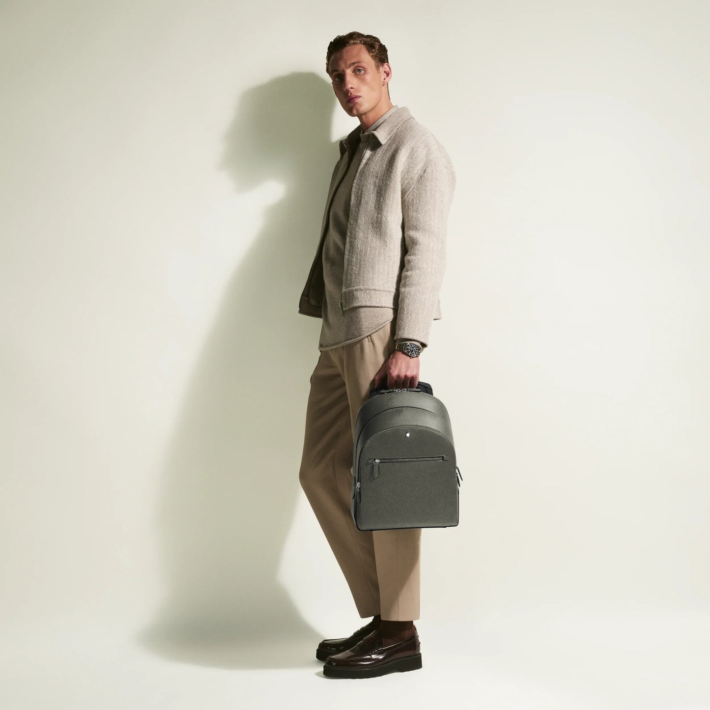 Sac à dos Montblanc Sartorial moyen à 3 compartiments, gris moyen 199360