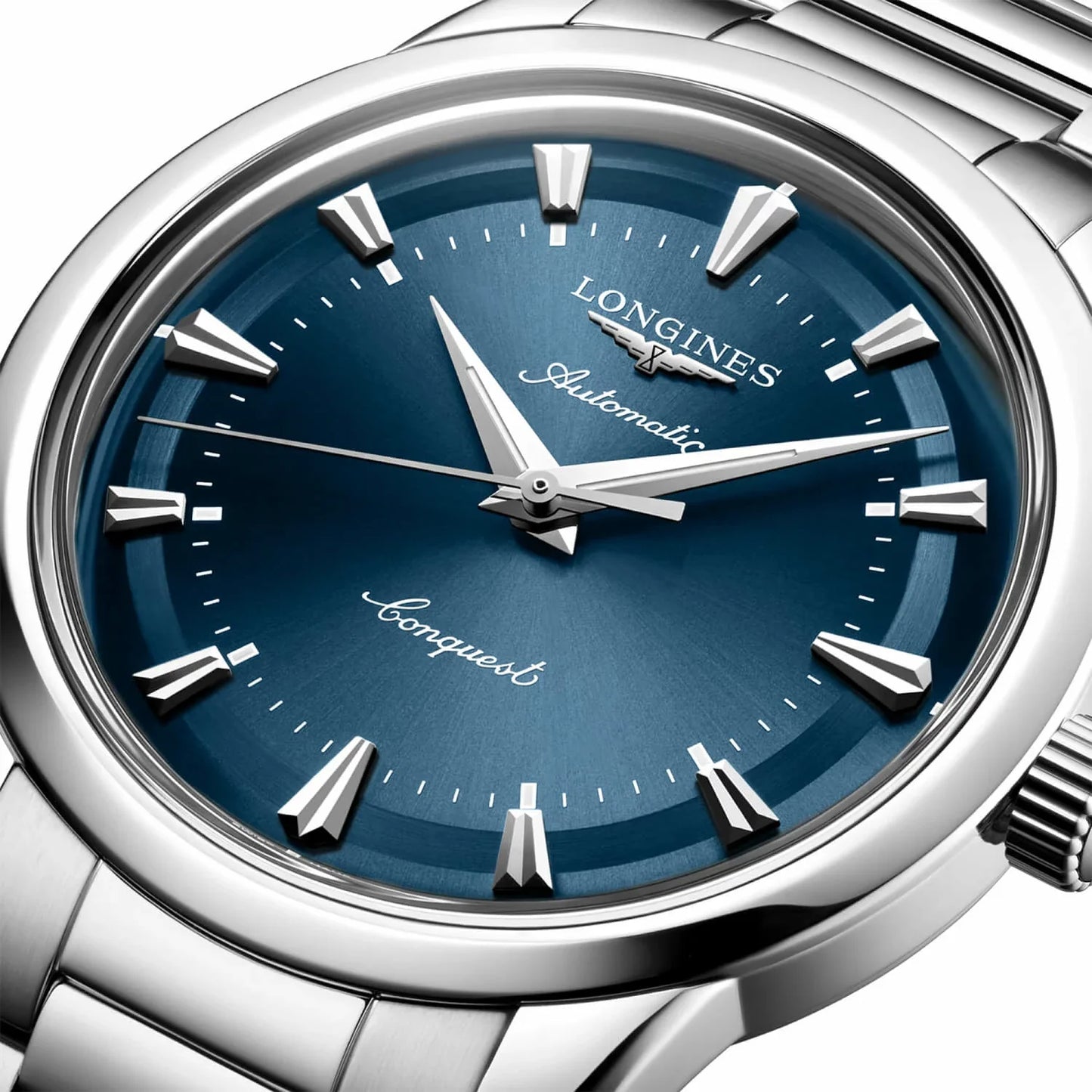 Montre Longines Conquest Heritage 38 mm en acier bleu automatique L1.649.4.92.6