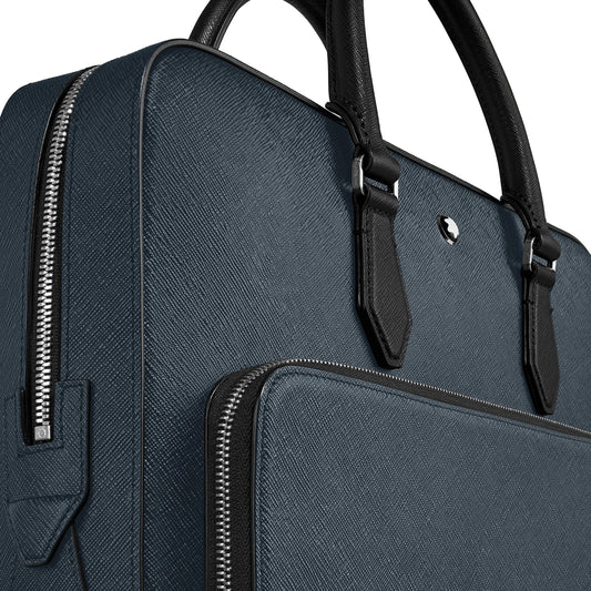 Montblanc sac porte-documents moyen Sartorial tweed bleu 220332
