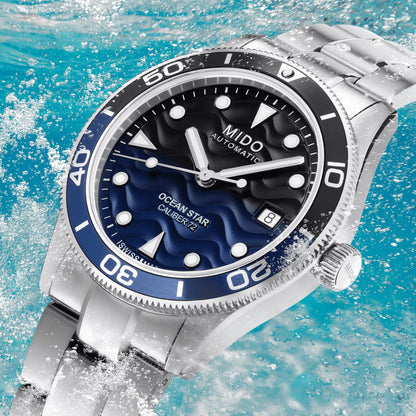 Montre Mido Ocean Star 39 mm en acier bleu automatique M026.907.11.041.00