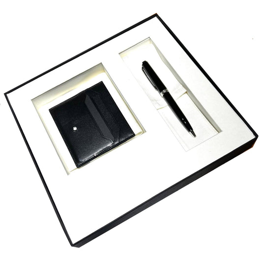 Set Montblanc stylo à bille Pix et porte-cartes de crédit 6cc Meisterstück noir 137793