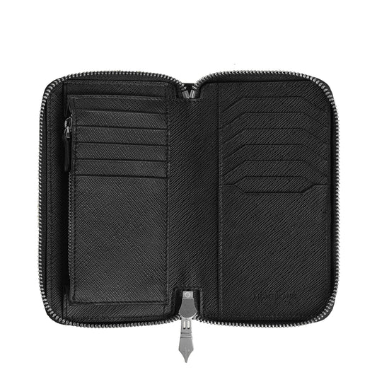 Montblanc portefeuille 12 compartiments avec fermeture éclair moyen Sartorial tweed bleu 220362