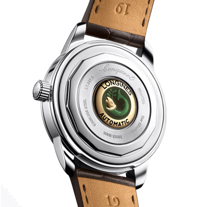 Montre automatique Longines Heritage 38 mm en acier brun L1.649.4.62.2