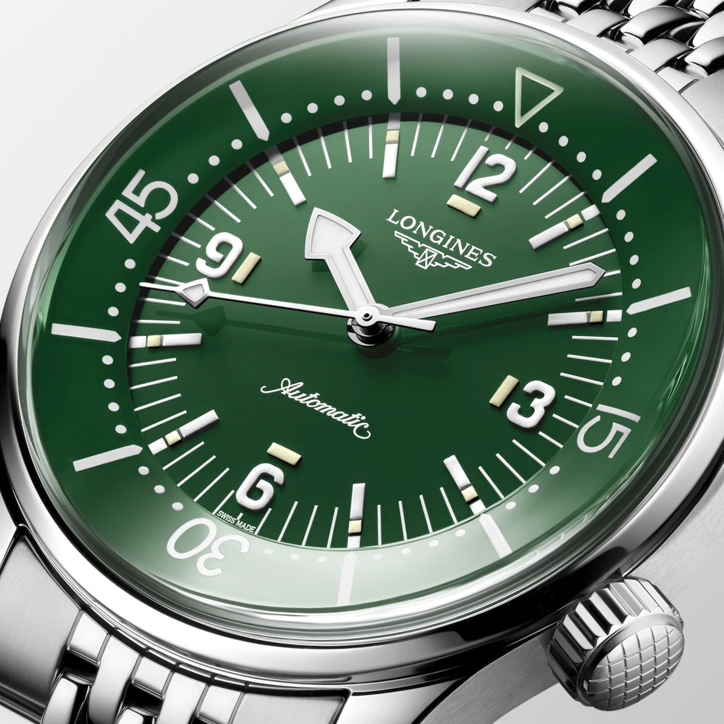 Longines montre Legend Diver 39mm vert automatique acier L3.764.4.06.6
