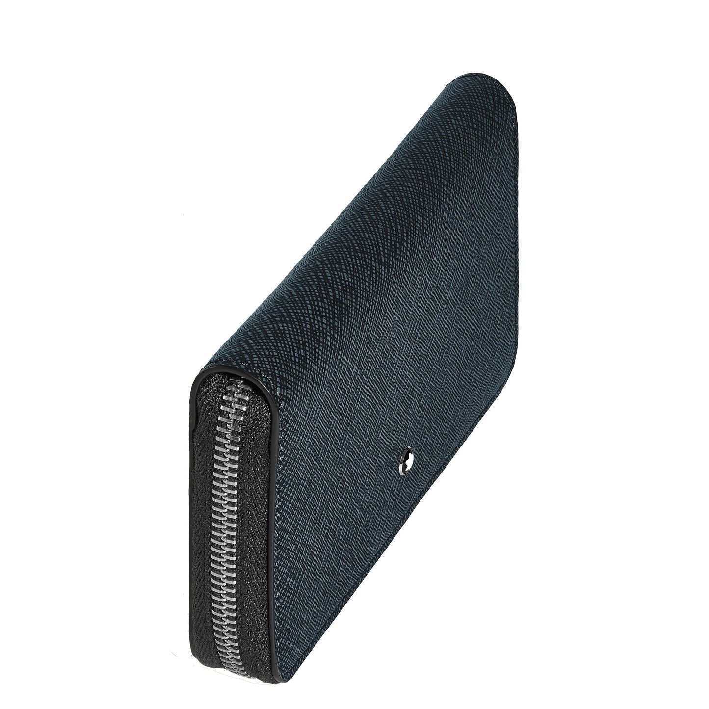 Montblanc portefeuille 12 compartiments avec fermeture éclair moyen Sartorial tweed bleu 220362