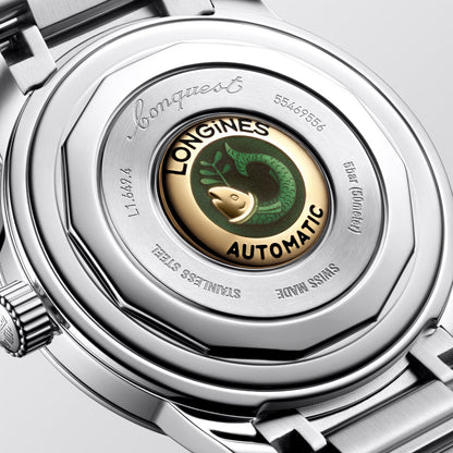 Montre Longines Conquest Heritage 38 mm en acier bleu automatique L1.649.4.92.6