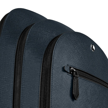 Sac à dos Montblanc Sartorial Tweed moyen à 3 compartiments, bleu 220335