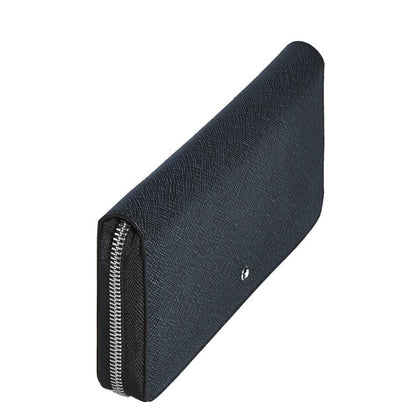 Montblanc portefeuille 12 compartiments avec fermeture éclair Sartorial tweed bleu 220365