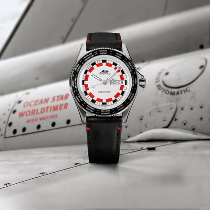 Montre Mido Ocean Star Worldtimer 40 mm Argent Automatique Acier M026.830.16.030.00