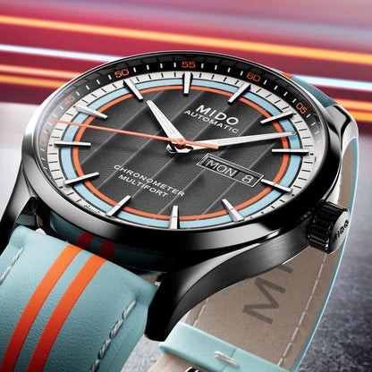 Mido montre Multifort Chronometer 1 Racer 42mm noir automatique acier finition PVD noir M038.431.36.051.00