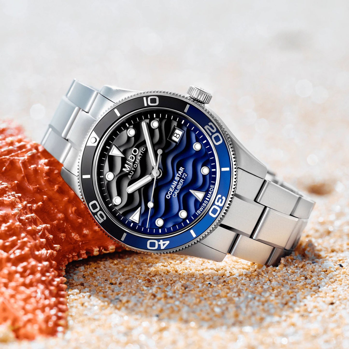 Montre Mido Ocean Star 39 mm en acier bleu automatique M026.907.11.041.00