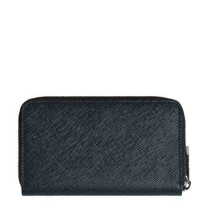 Montblanc portefeuille 12 compartiments avec fermeture éclair moyen Sartorial tweed bleu 220362
