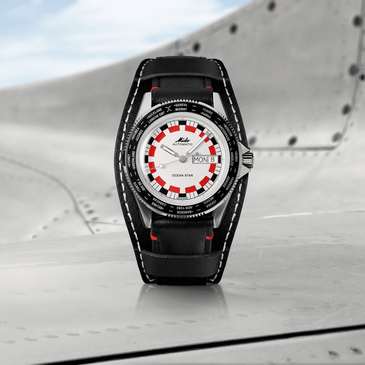 Montre Mido Ocean Star Worldtimer 40 mm Argent Automatique Acier M026.830.16.030.00