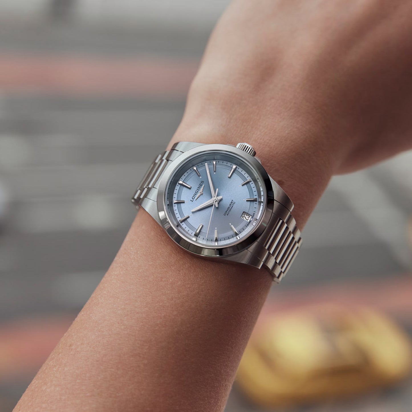 Longines montre Conquest 34mm bleu automatique acier L3.430.4.92.6