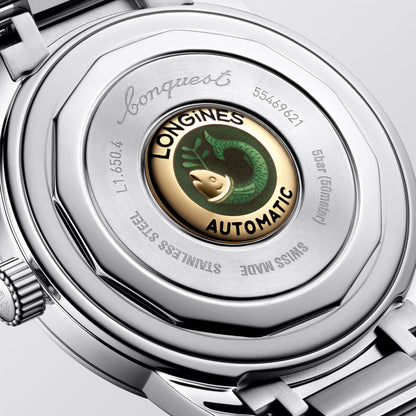 Montre automatique Longines Heritage 40 mm en acier bleu L1.650.4.92.6