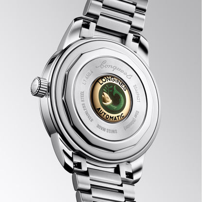 Montre automatique Longines Heritage 40 mm en acier noir L1.650.4.52.6