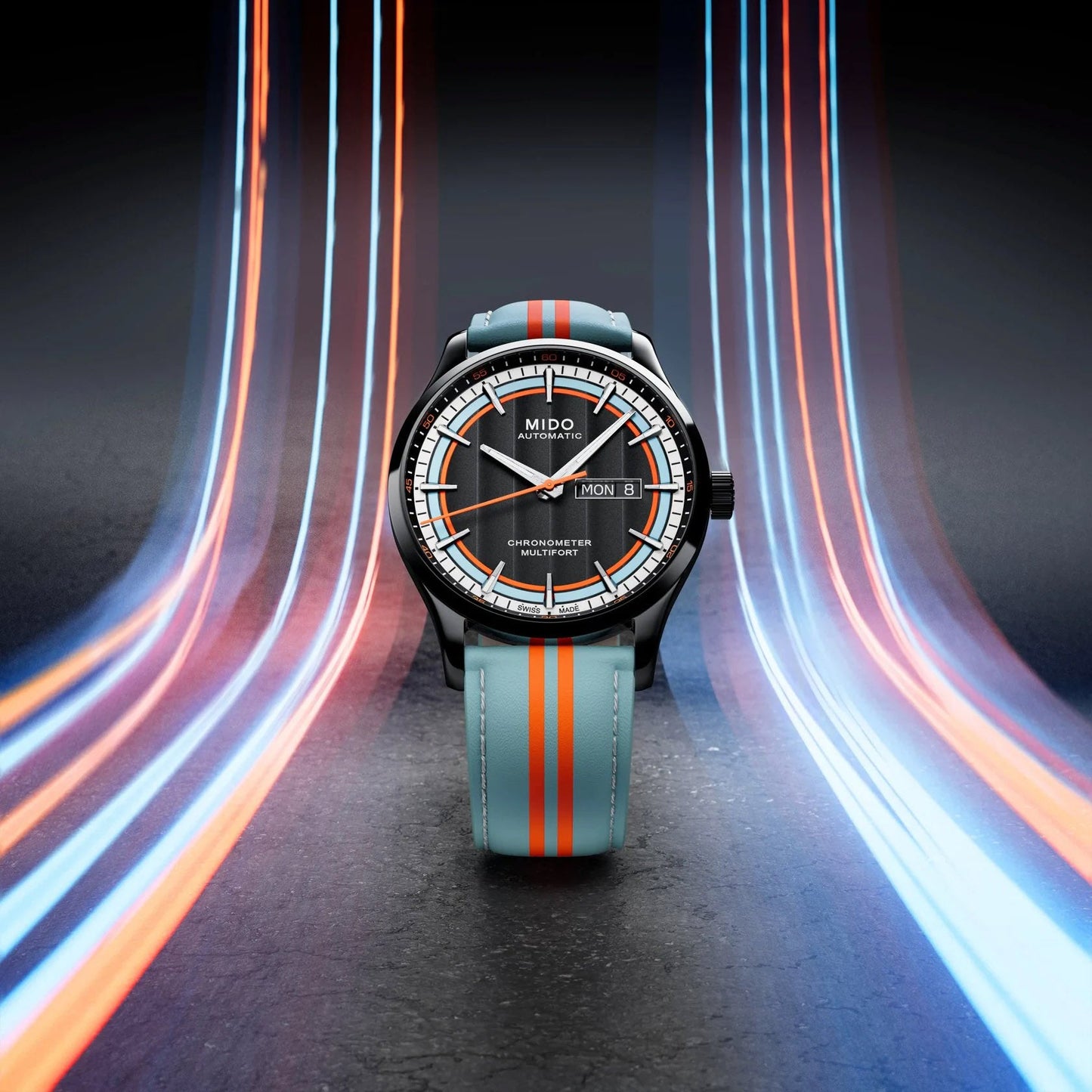 Mido montre Multifort Chronometer 1 Racer 42mm noir automatique acier finition PVD noir M038.431.36.051.00