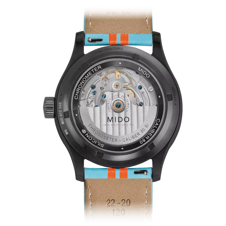Mido montre Multifort Chronometer 1 Racer 42mm noir automatique acier finition PVD noir M038.431.36.051.00