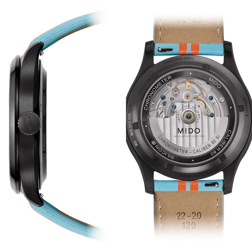 Mido montre Multifort Chronometer 1 Racer 42mm noir automatique acier finition PVD noir M038.431.36.051.00